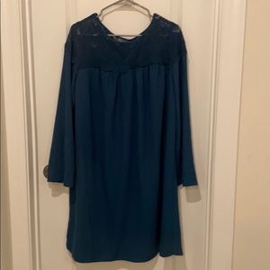 Teal shift dress